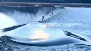Spring bore tide along Turnagain Arm in Alaska