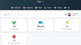 Payroll Management System Using HTML CSS JavaScript Employee Management Salary Calculation