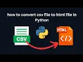 how to convert csv file to html file in Python