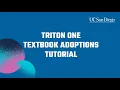 Triton One Textbook Adoptions Tutorial April 2026