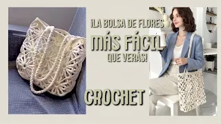 crochet como tejer bolso de flores