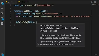 Node js - Authorization Middleware By Mosh Hamedani
