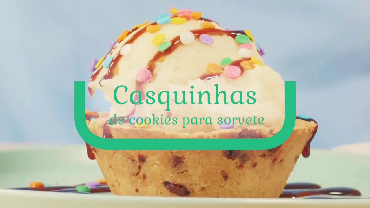 RECEITA CASQUINHA DE COOKIES PRA SORVETE