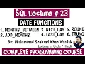 DateTime functions in SQL Oracle - SQL