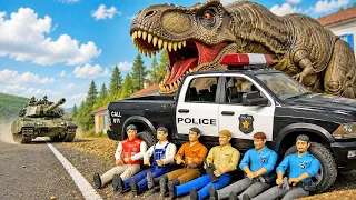Dinosaur VS Tank VS Police Truck Car Toy for Kids