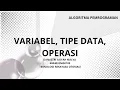 PART 2 Variabel Tipe data Operasi