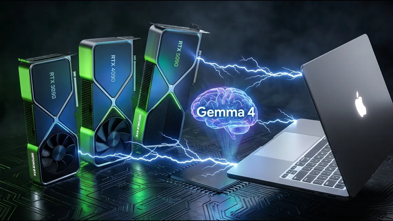 Gemma 4 on RTX 3090 vs 4090 vs 5090 vs Mac: Benchmarks That Will Surprise You (31B and 26B-A4B) - Mac AI Tutorial Video Thumbnail