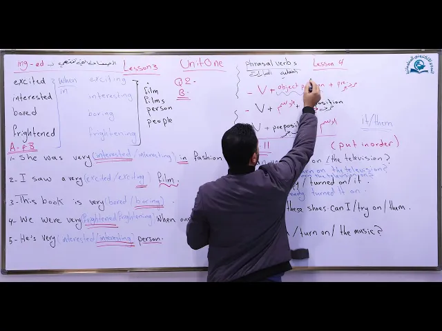 ⁣مادة اللغة الإنكليزية للصف السادس الاعدادي ، الوحدة الاولى : الدرس الثالث والرابع والخامس