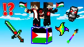 ماين كرافت عشت 24 ساعة على بلوكة حظ فلسطيـن ولكن الحظ أسطوري 