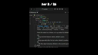 day 2 of printing alphabets Star pattern in python