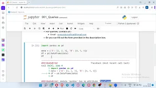 AttributeError module pandas has no attribute Dataframe