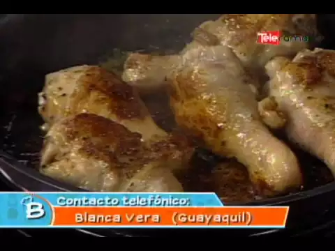 Pollo con manzanas en salsa BBQ