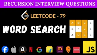 Word Search - Leetcode 79 JavaScript Backtracking 2D Grid Solution