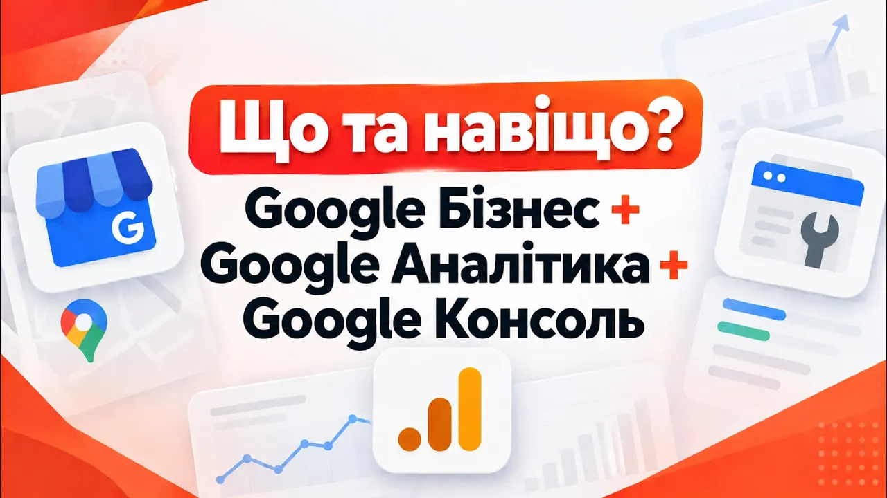 Що та навіщо? — Google Бізнес + Google Аналітика + Google Консоль.