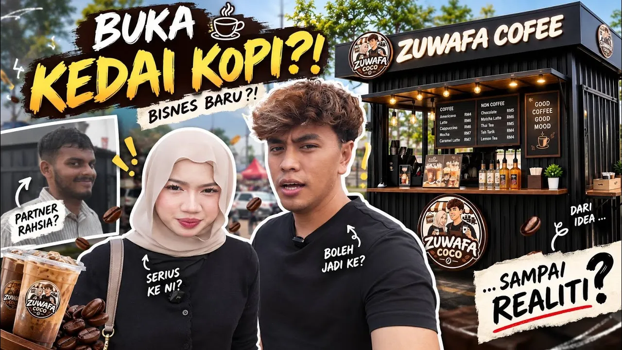 PARTNERSHIP PERTAMA BUKA KEDAI COFFEE ⁉️ ZUWAFA ADA BUSINESS SENDIRI ‼️