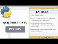 Python Tutorial for Beginners Quiz - 1 Solution python exercise solution
