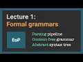 Parsing Algorithms Lecture Formal grammars context-free