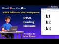 MERN Full Stack Web Development HTML Heading Elements ForumDE Arun Kumar