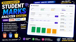 Student Marks Analyzer System Using HTML CSS JavaScript Complete Project Tutorial