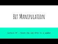 Lecture 07 - Count the set bits in number Bit Manipulation