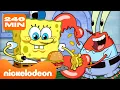 SpongeBob bekerja di Krusty Krab selama 4 JAM nonstop 🍔 | Nickelodeon Bahasa