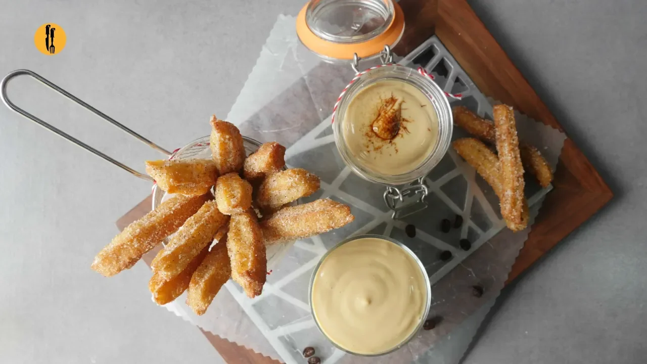 Churros with Coffee Custard Sauce Recipe By Food Fusion