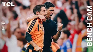 BENCH CAM | Arteta reacts to victory over Chelsea! | Premier League