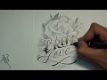 Dibujando chicanas TRUE LOVE chicano Lettering tattoo Nosfe Ink dibujos tatuajes