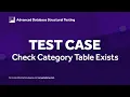 Test Case 1 Check Category Table Exists