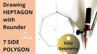 How to draw Heptagon 7 sides How to divide circle into 7 parts