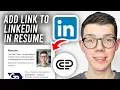 How To Add Linkedin Link In Resume - Full Guide
