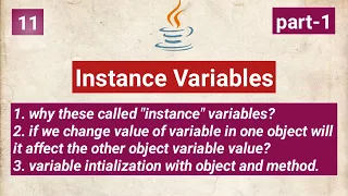 Instance variables and its initialization with object method part-1 java