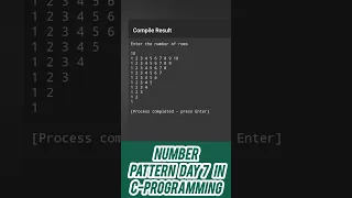 Number pattern Day 7 in C-Programming