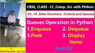 Python program for Queue operation like Enqueue Dequeue peek dispay Item