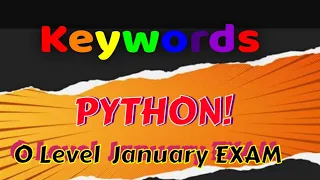Python - keywords Keywords in Hindi Python Tutorial O Level Exam