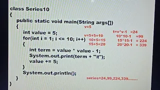 Iterative Constructs in Java Series Programs 2