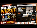Responsive Construction Company Website Using HTML CSS JavaScript Modern UI Free Source Code
