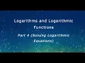 Logarithms and Logarithmic Functions -