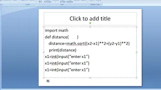 Distance between two points in python