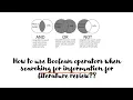 Literature Review - How to use Boolean operators when searching for information