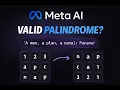 Valid Palindrome - Two Pointer Approach Asked at Meta AI LeetCode 125 Interview Prep