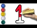 Glitter Number Coloring Pages Learn Colors Learn Numbers For Kids