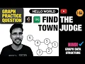 Find the Town Judge Graph practice question Leetcode 997 Degree of Graph Hello world Playlist