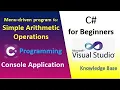 Menu-Driven Program for simple arithmetic operations