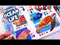 drawing ocean life with arrtx acrylic markers no talking