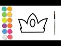 Prince Crown Color Page Crown water coloring Easy Coloring Pages For Kids