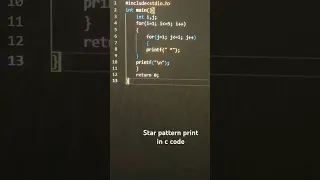 Star pattern print in c programming tutorial