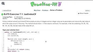 Java Practice It Exercise 7 1 lastIndexOf arrays array basics