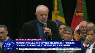 Presidente Lula e ministros anunciam medidas de apoio em São Leopoldo após enchentes