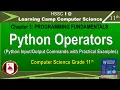 Python Commands Class 11 FBISE Chp 3 Types of Python Operators Learning Camp